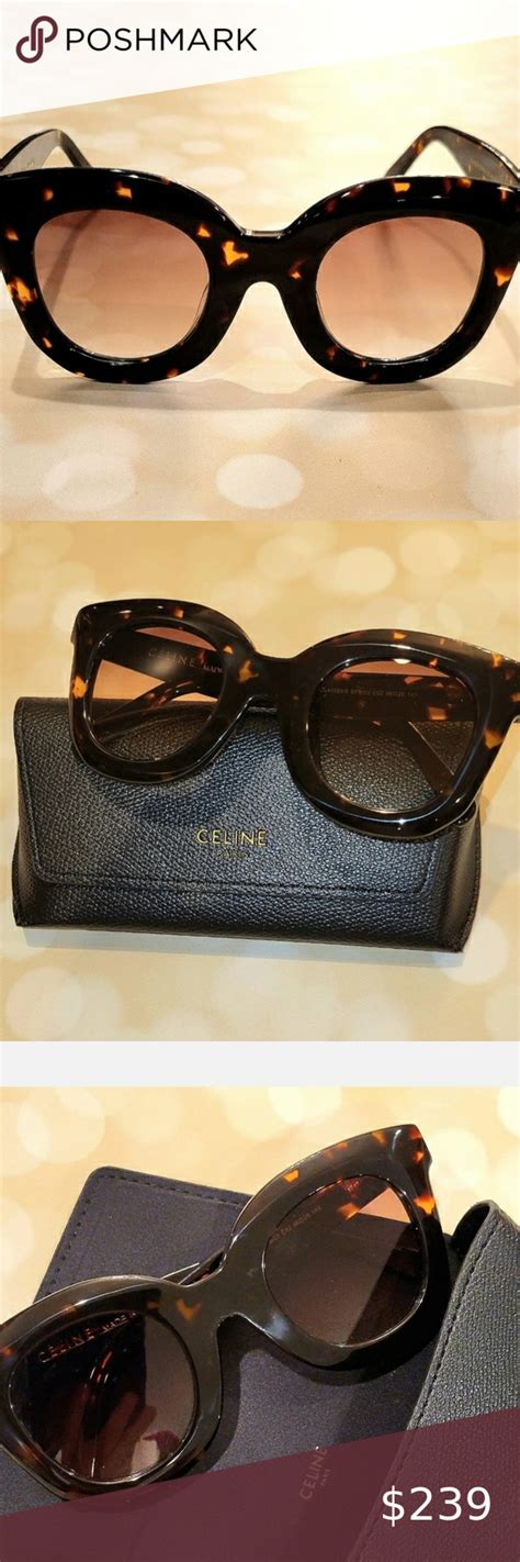 celine sunglasses black havana tortoise|Celine sunglasses pouch brown.